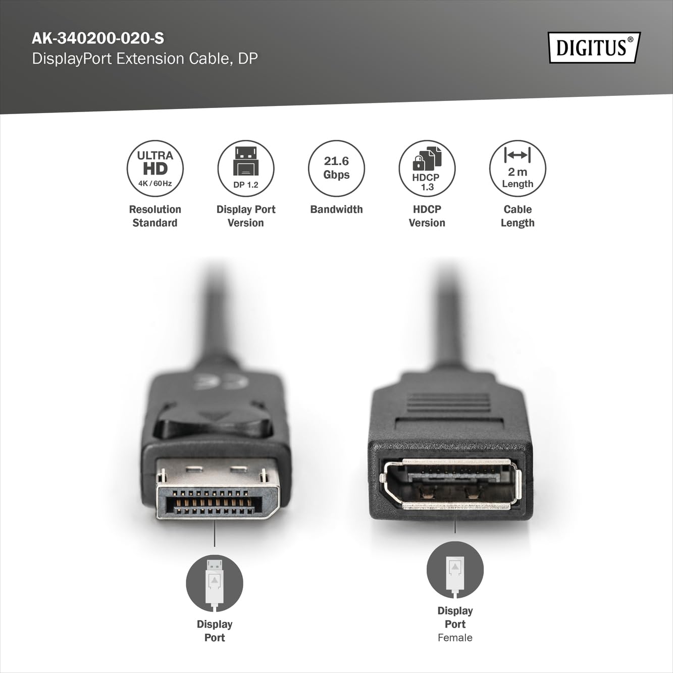 digitus-displayport-verl-ngerungskabel-2-m-schwarz-dp-1-2 image 2