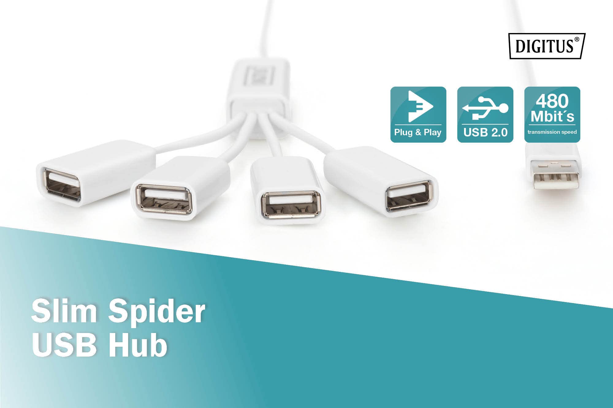 digitus-unique-spider-usb-hub-4-port-usb-2-0-wei-1-m-kabel image 5