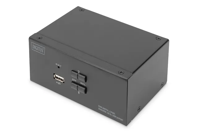 digitus-kvm-switch-2-port-4k-dp-dual-display-hot-key-f-r-2-pcs-2-monitore image 1