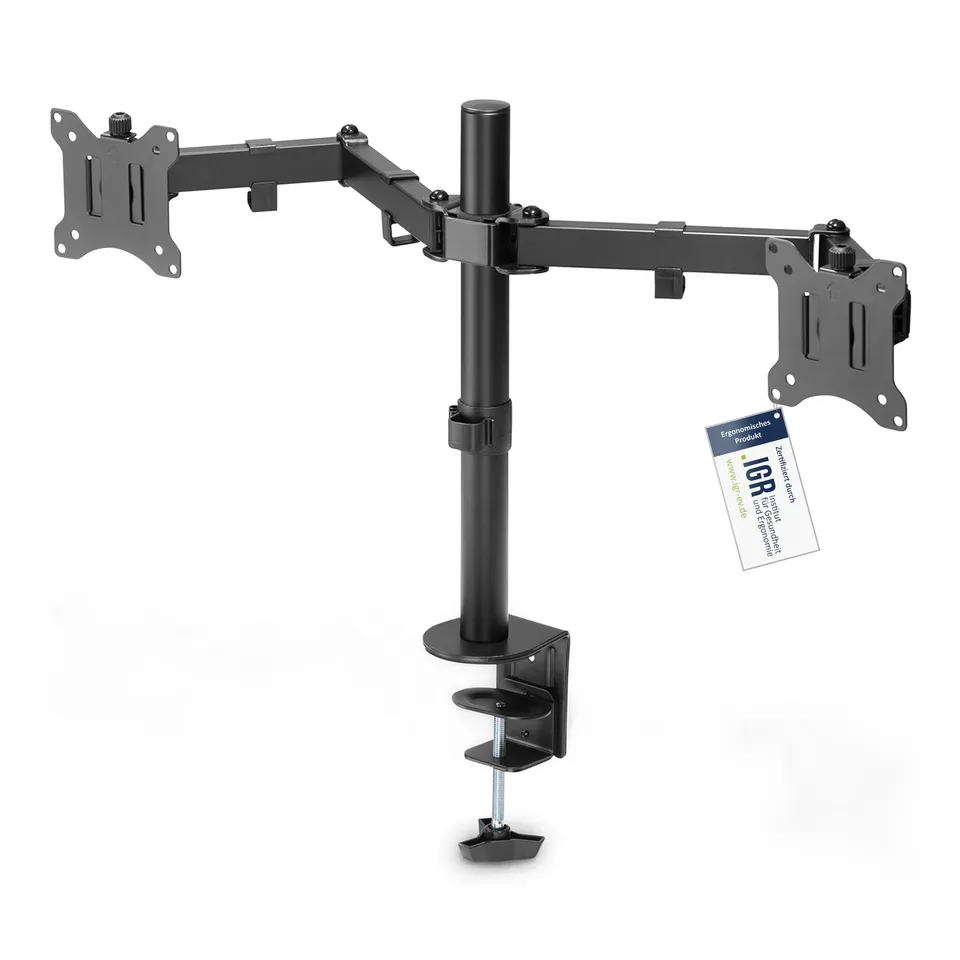 digitus-dual-monitor-halterung-32-klemme-2x-8-kg-schwarz image 1