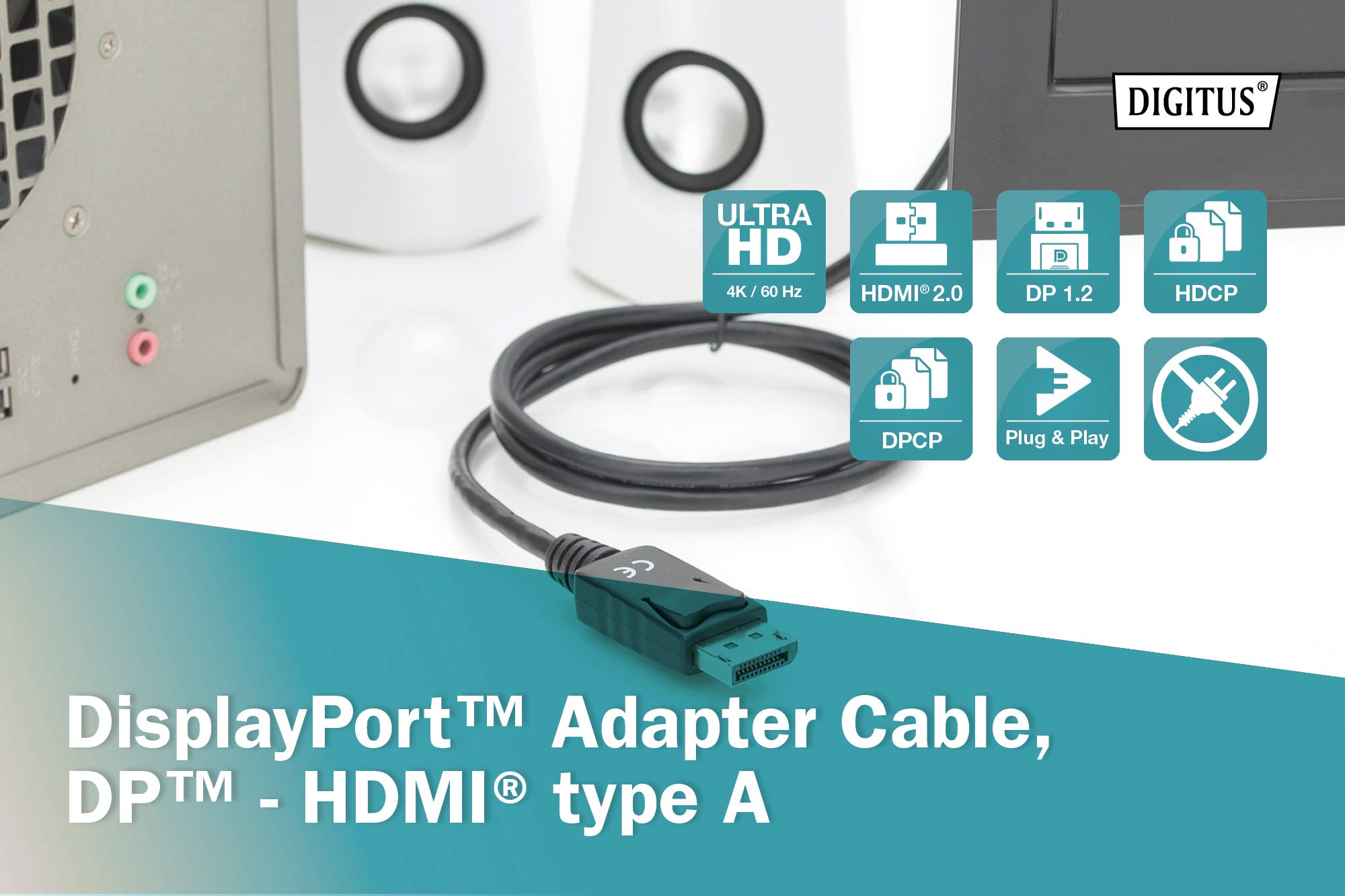 digitus-unique-displayport-adapterkabel-1m-dp-zu-hdmi-uhd-4k-60hz image 8