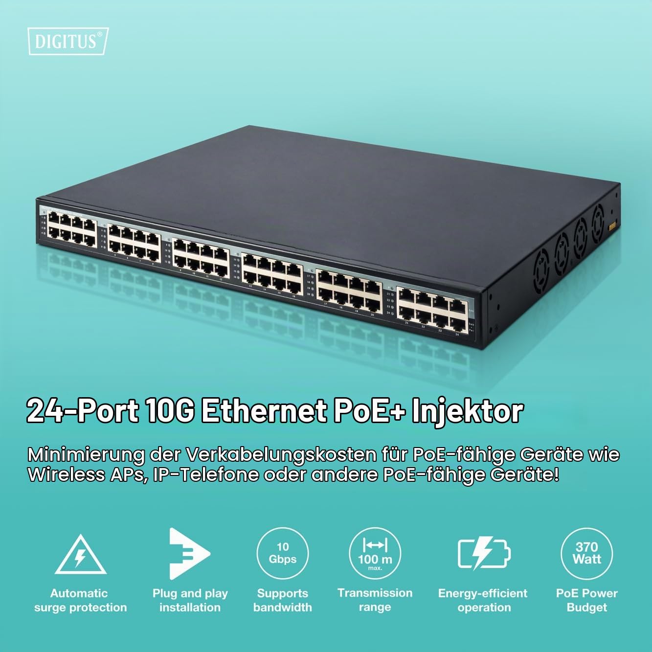 digitus-unique-poe-injektor-24-port-gigabit-370w-rack image 2