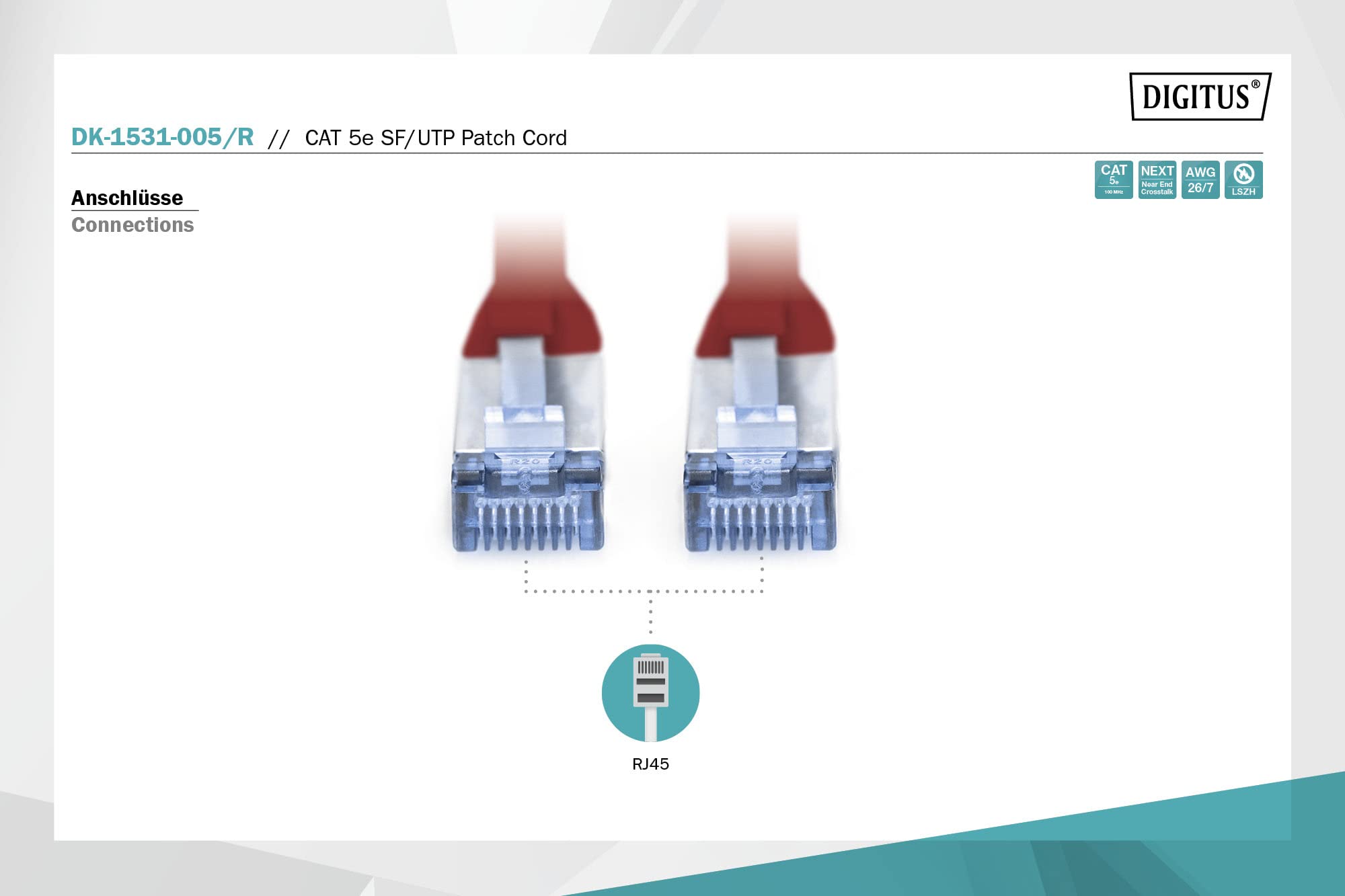 digitus-unique-lan-kabel-cat-5e-0-5m-rot-rj45-gigabit image 2