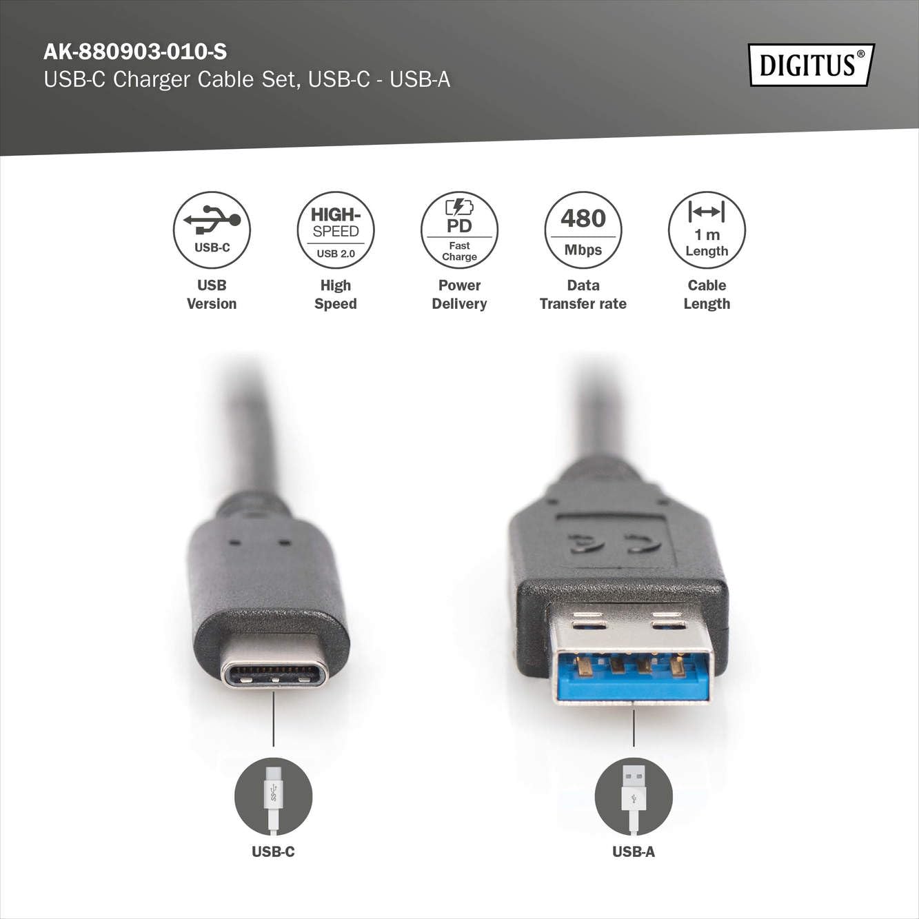 digitus-usb-kabel-1-m-usb-a-zu-usb-c-3-st-ck-schwarz image 3