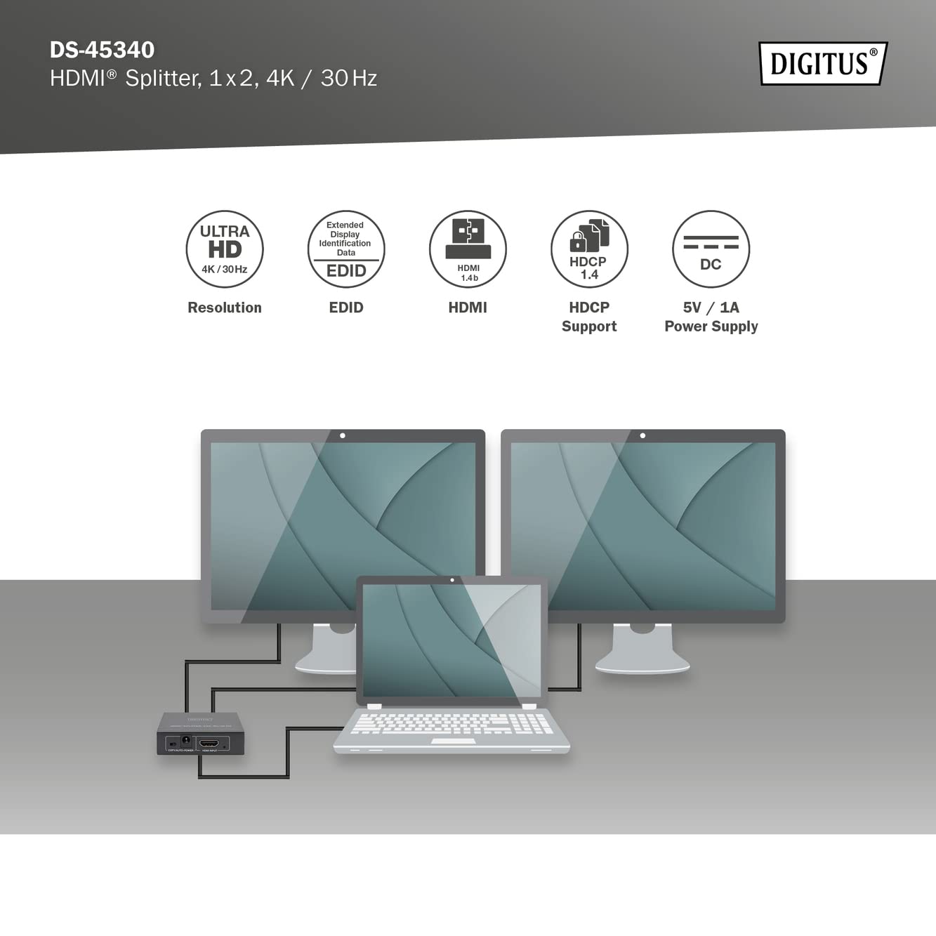 digitus-unique-ds-45340-hdmi-splitter-1x2-4k-30hz image 4