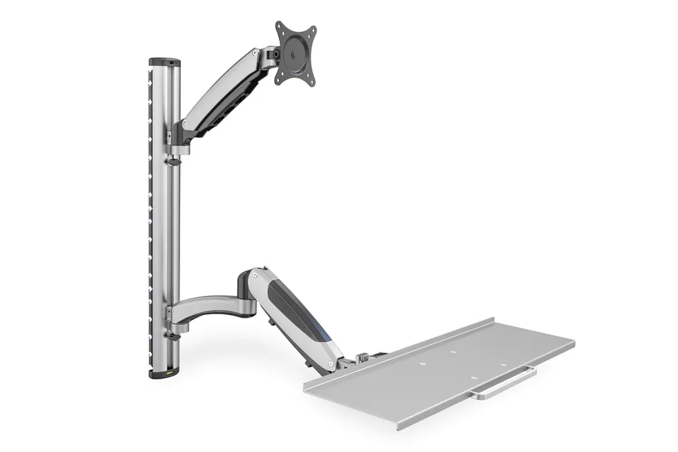 digitus-unique-da-90354-monitor-wandhalterung-tastaturablage-silber-27-zoll image 1