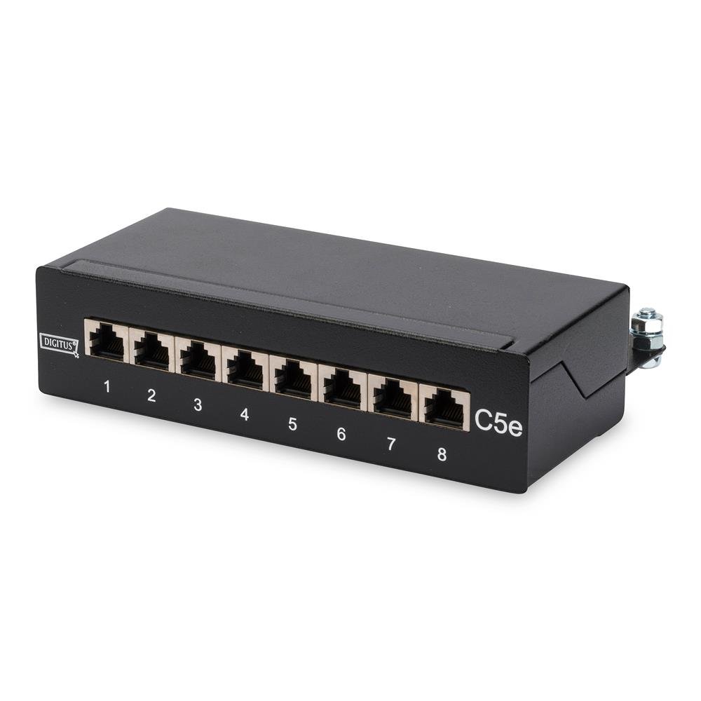 digitus-unique-patchpanel-cat5e-8-port-rj45-geschirmt-schwarz image 1