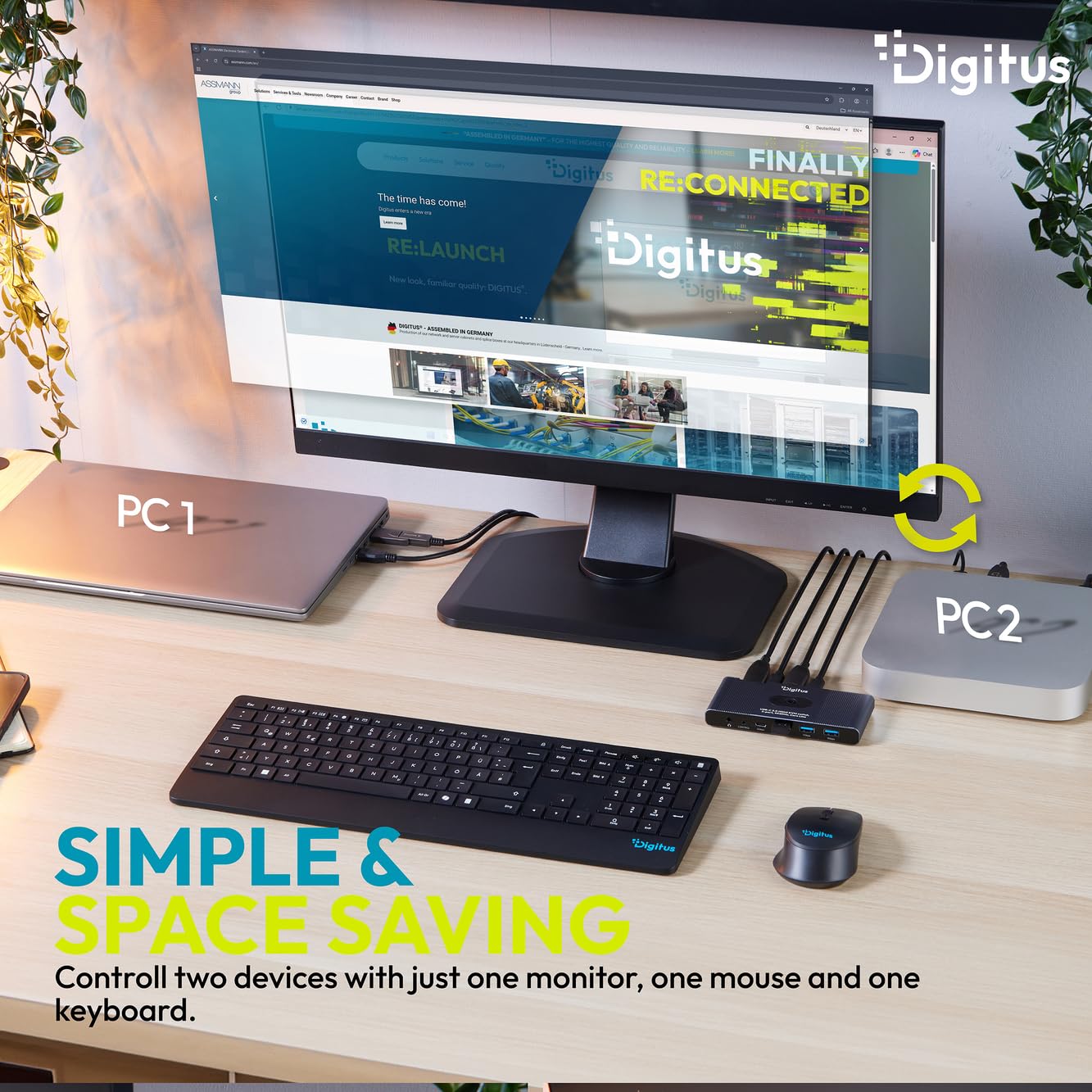 digitus-core-2x1-hdmi-kvm-switch-4k-60hz-2-pcs-1-monitor image 2