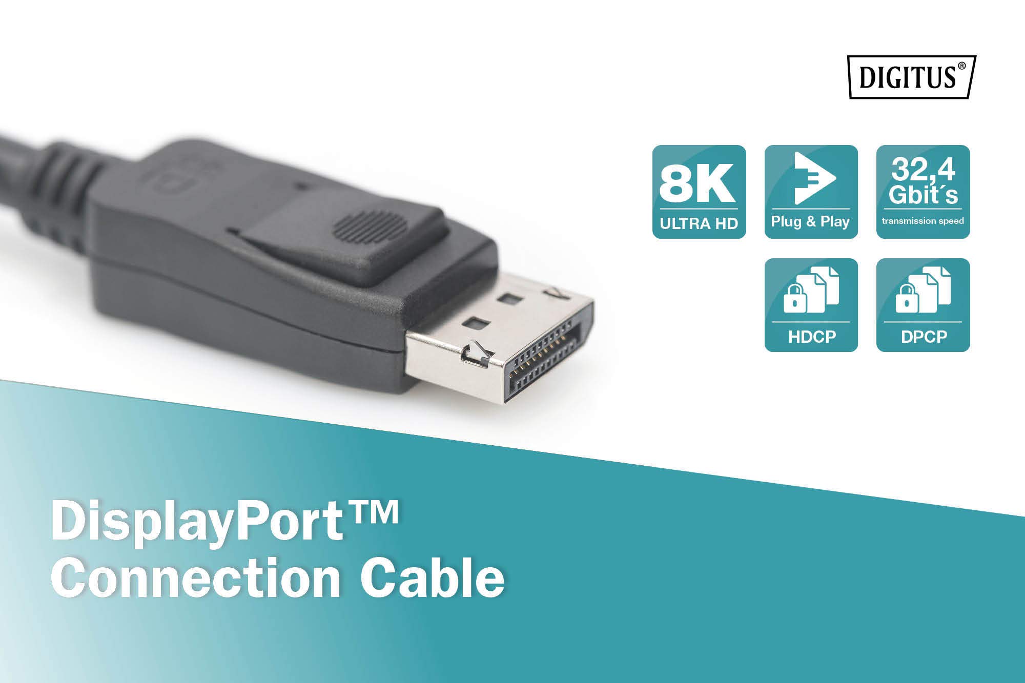 digitus-displayport-kabel-2m-dp-1-4-8k-60hz image 7