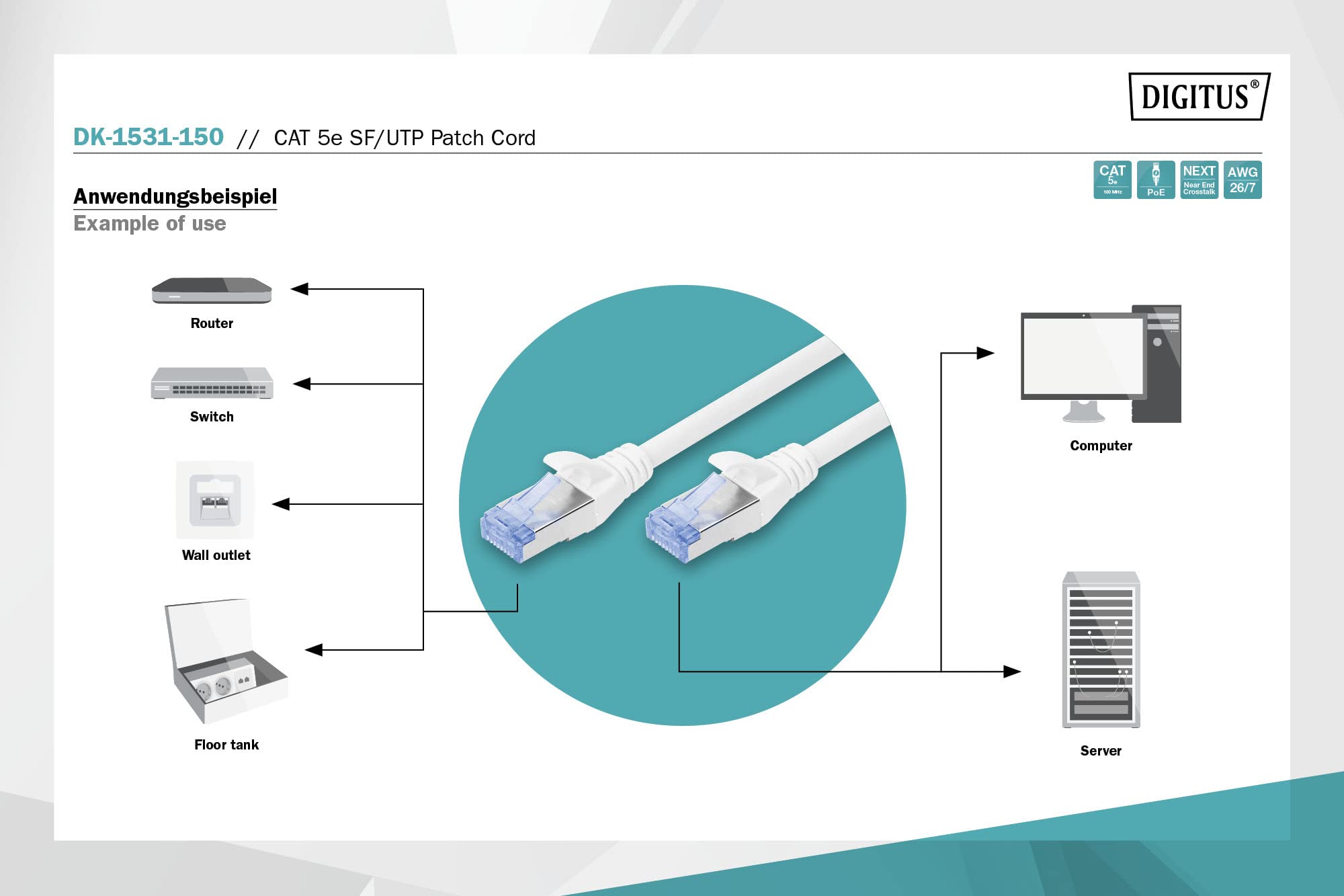 digitus-unique-lan-kabel-cat-5e-15m-rj45-netzwerkkabel-grau image 3