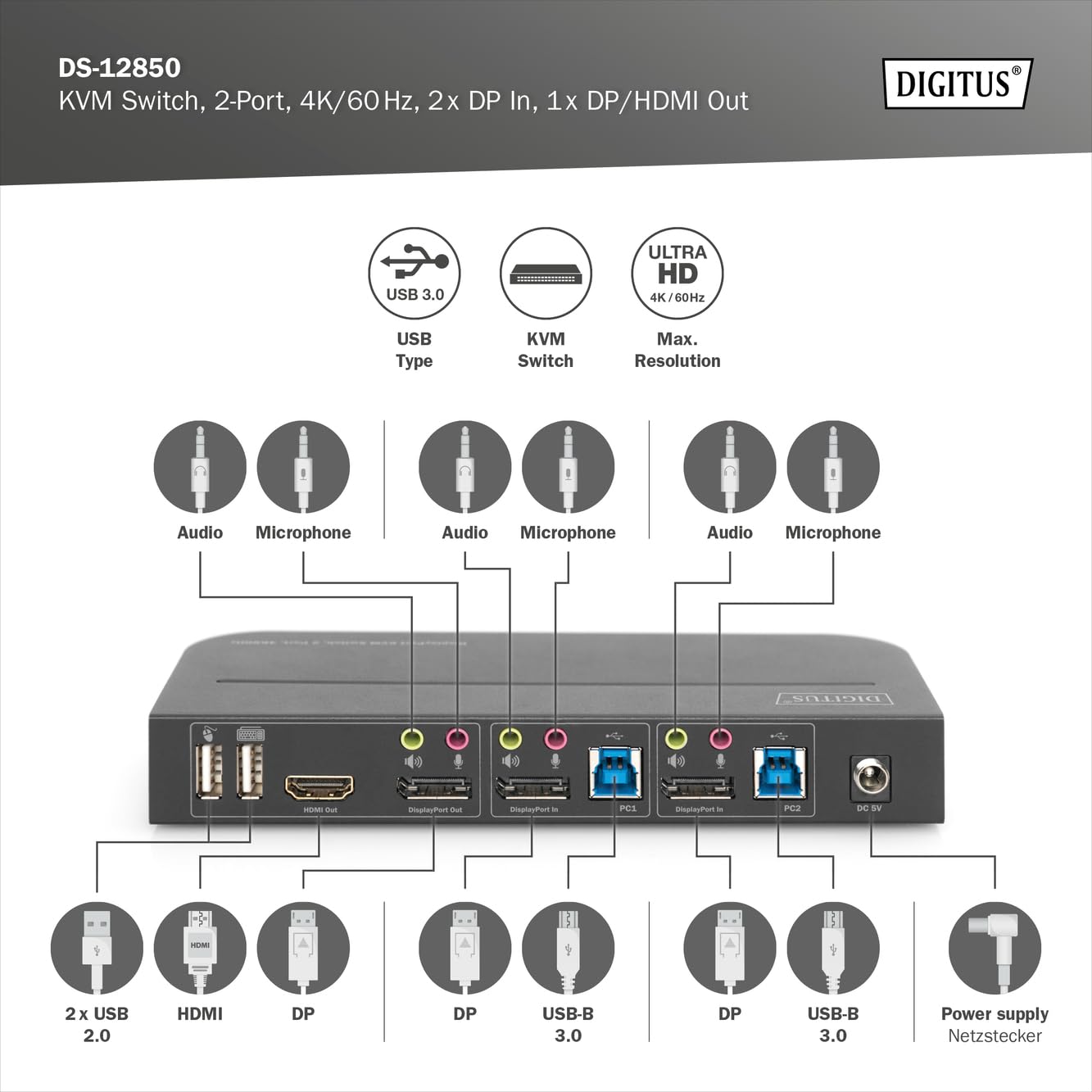 digitus-kvm-switch-2-port-4k-60hz-dp-hdmi-usb-3-0 image 3