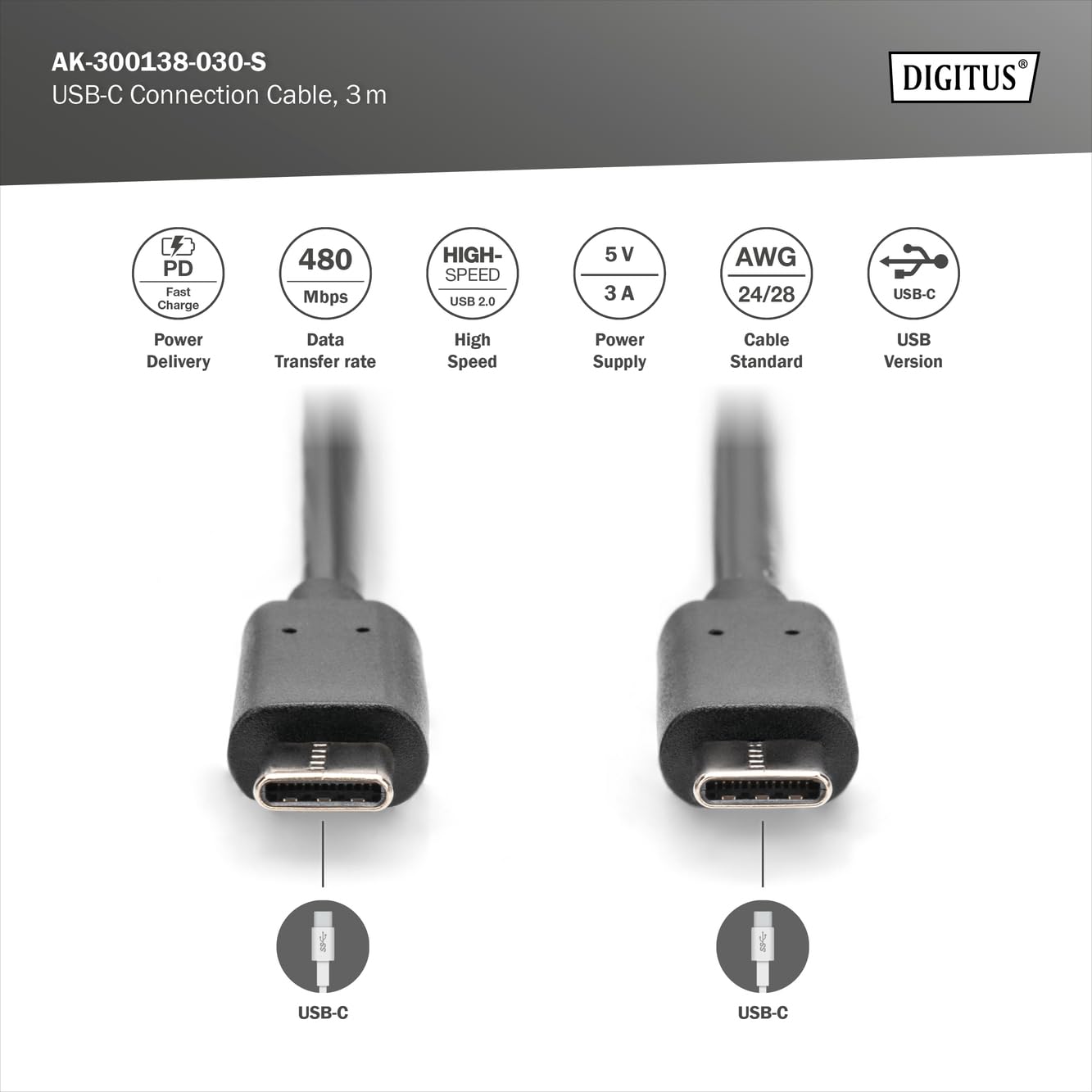 digitus-unique-usb-2-0-kabel-usb-c-zu-c-3-m-480-mbit-s image 2