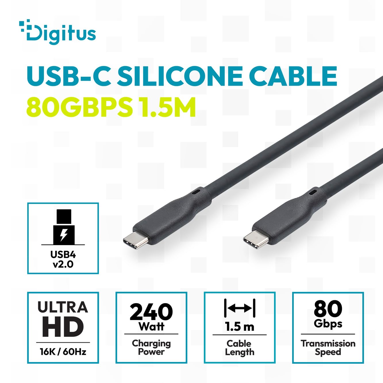 digitus-usb-c-kabel-usb4-1-5-m-typ-c-zu-typ-c-80-gbit-s-240w image 2