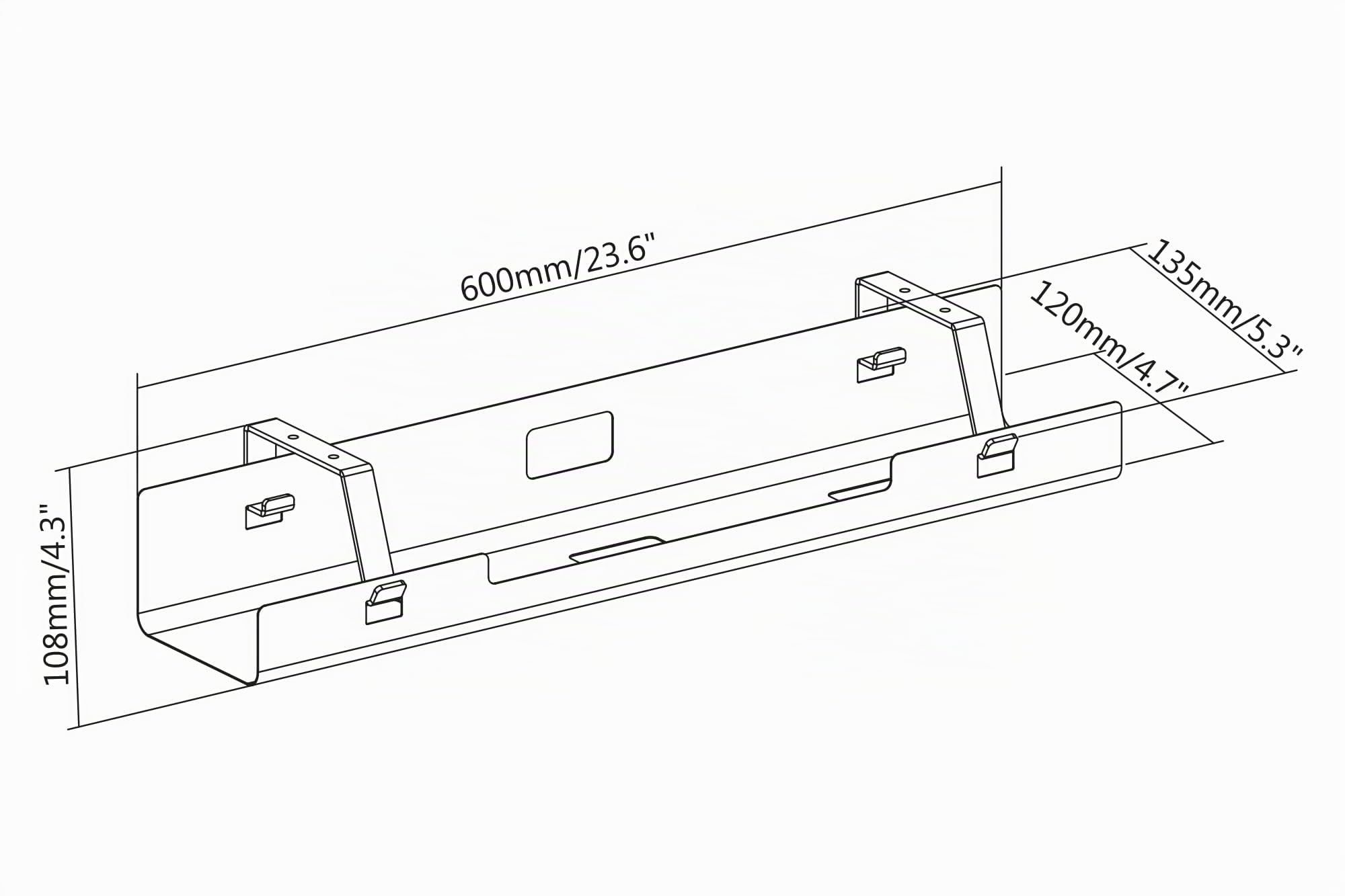 digitus-unique-kabelwanne-untertisch-60-cm-schwarz-stahl image 2