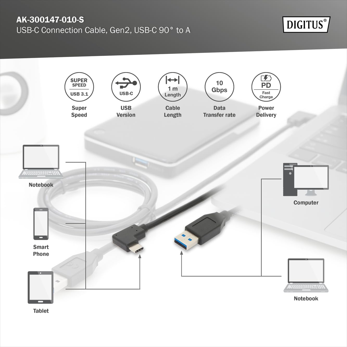digitus-usb-kabel-1-m-usb-a-zu-usb-c-90-10-gbit-s image 3