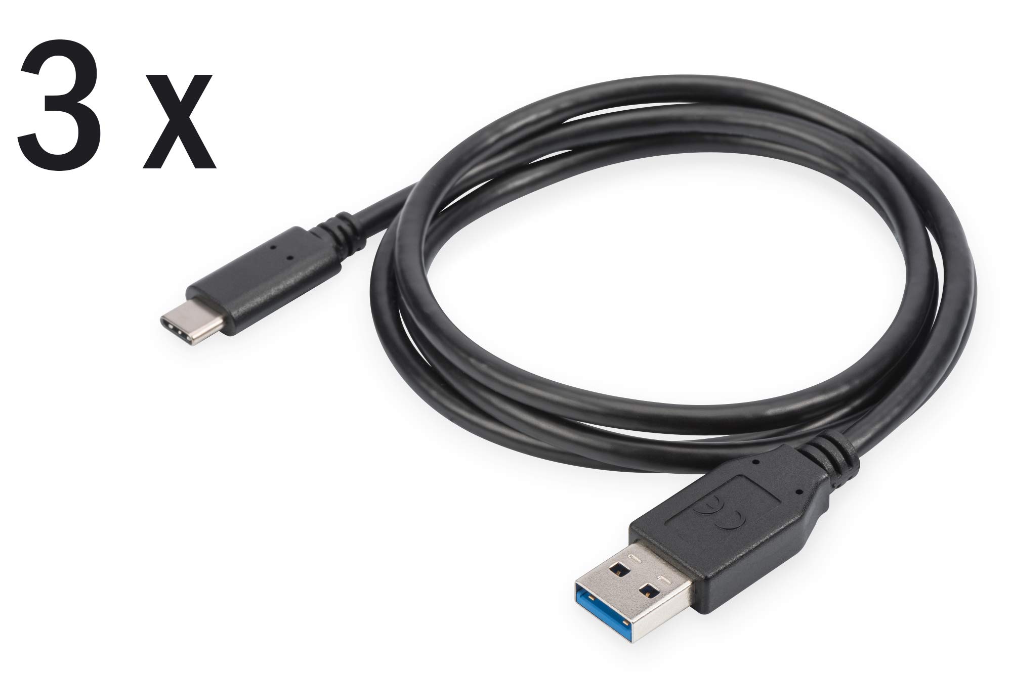 digitus-usb-kabel-1-m-usb-a-zu-usb-c-3-st-ck-schwarz image 2