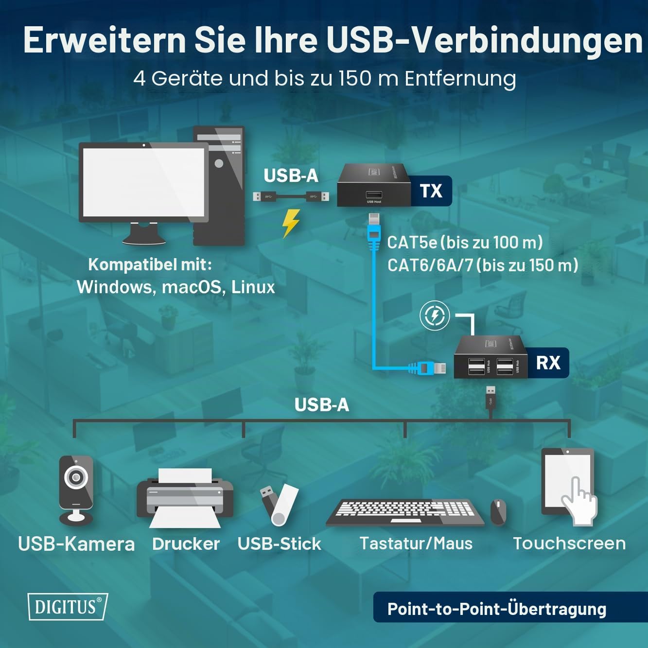 digitus-usb-2-0-cat-extender-150m-4x-usb-a-metall image 3