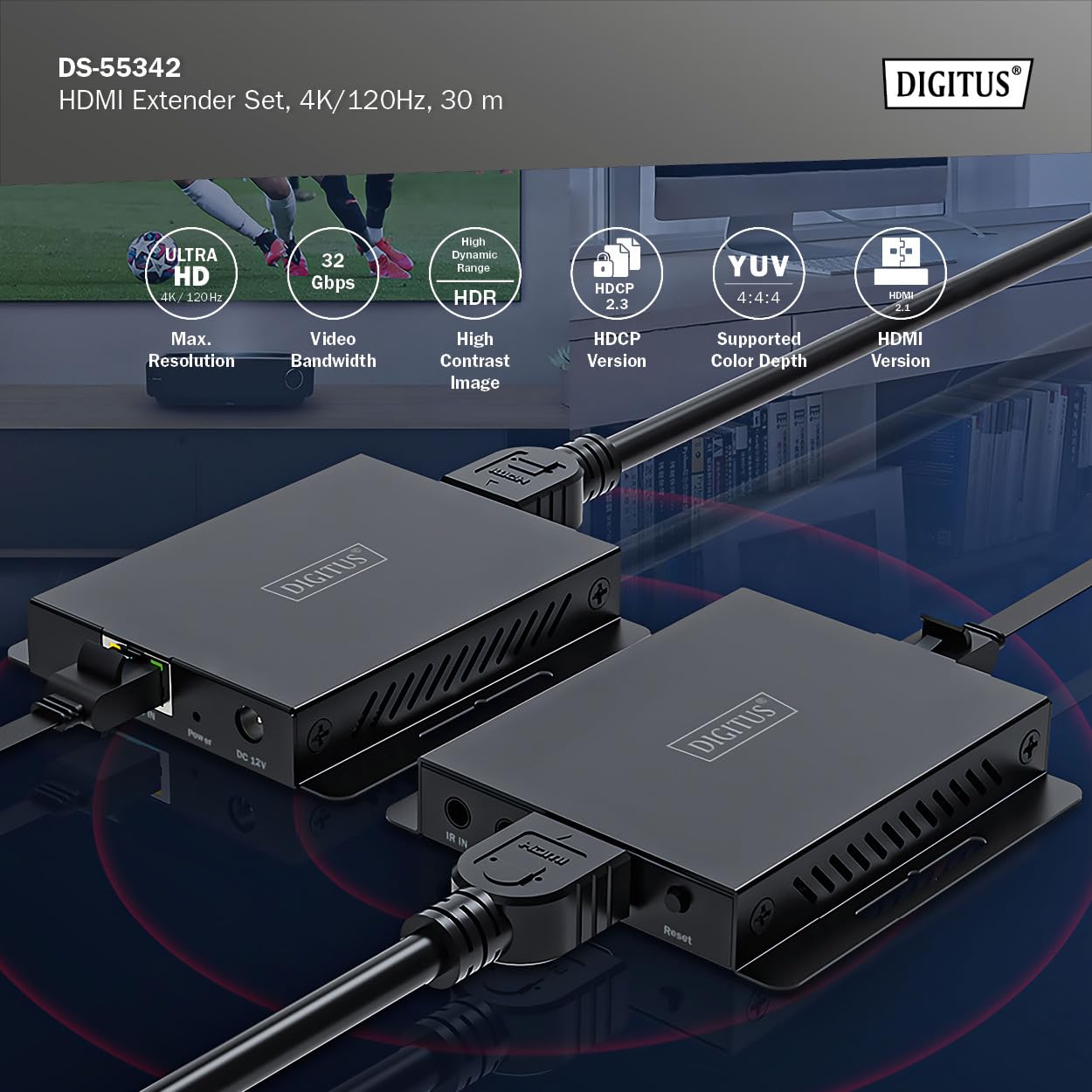 digitus-unique-hdmi-extender-30-m-ber-cat-6-uhd-4k-120-hz-4-4-4-schwarz image 3