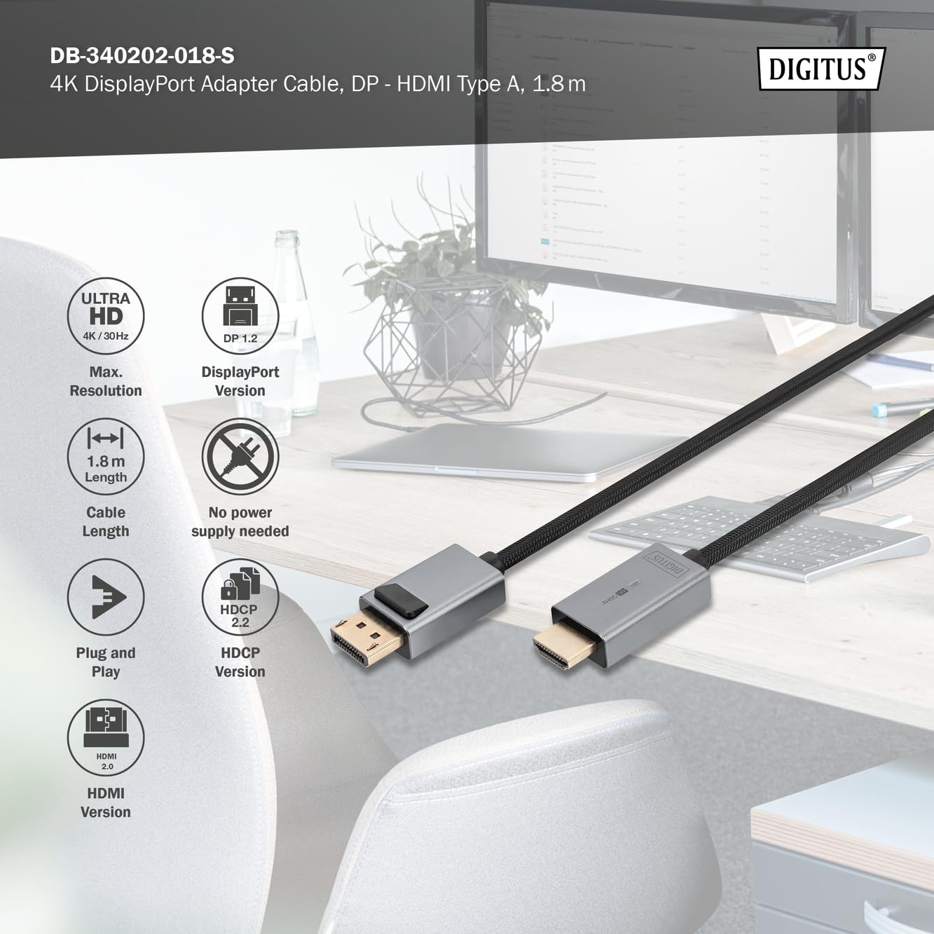 digitus-unique-displayport-hdmi-kabel-1-8-m-4k-30hz image 4