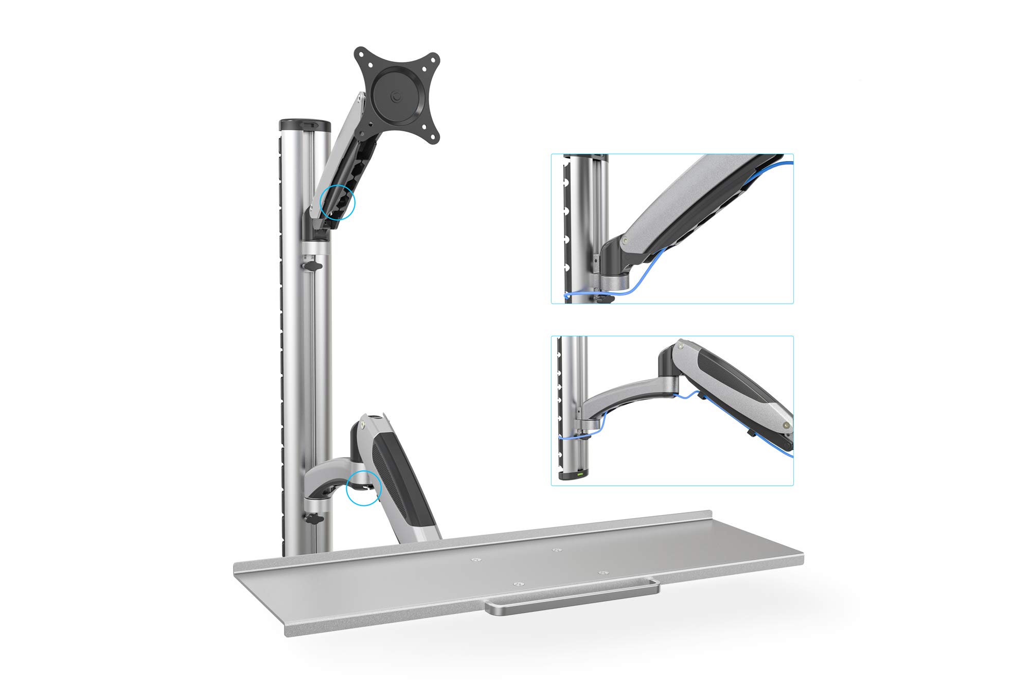 digitus-unique-da-90354-monitor-wandhalterung-tastaturablage-silber-27-zoll image 6