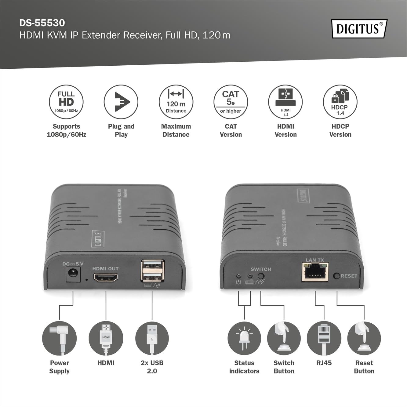 digitus-unique-ds-55530-hdmi-receiver-full-hd-1080p image 2