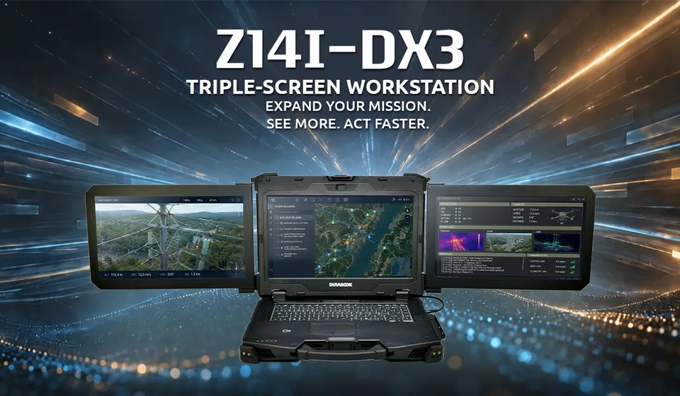 durabook-z14i-dx3-workstation-triple-screen-3-display image 1