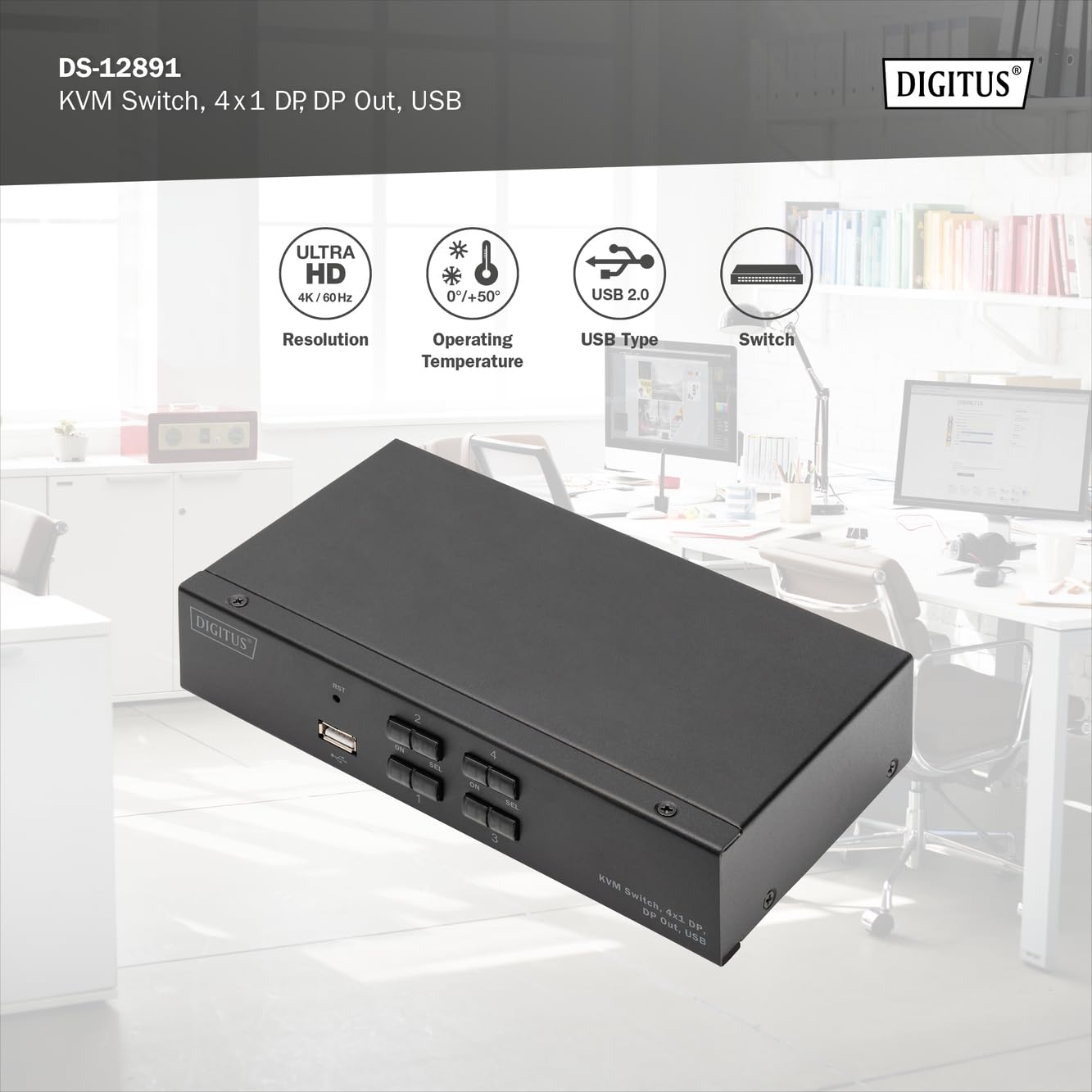 digitus-displayport-kvm-switch-4-port-4k-60hz-usb-audio image 5