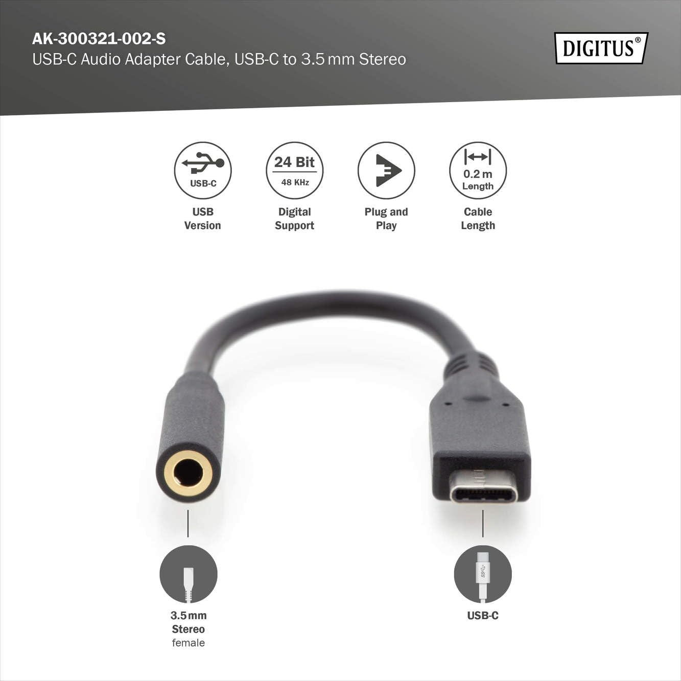 digitus-unique-usb-c-auf-3-5mm-klinke-adapter-0-2m-schwarz image 2