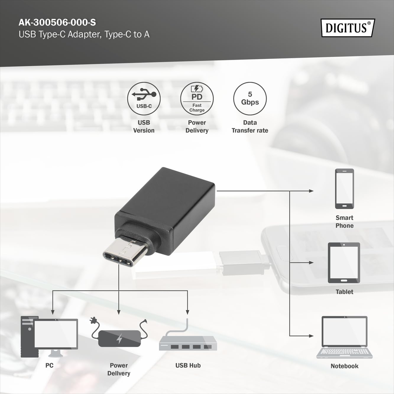 digitus-unique-ak-300506-usb-c-auf-usb-a-adapter image 3