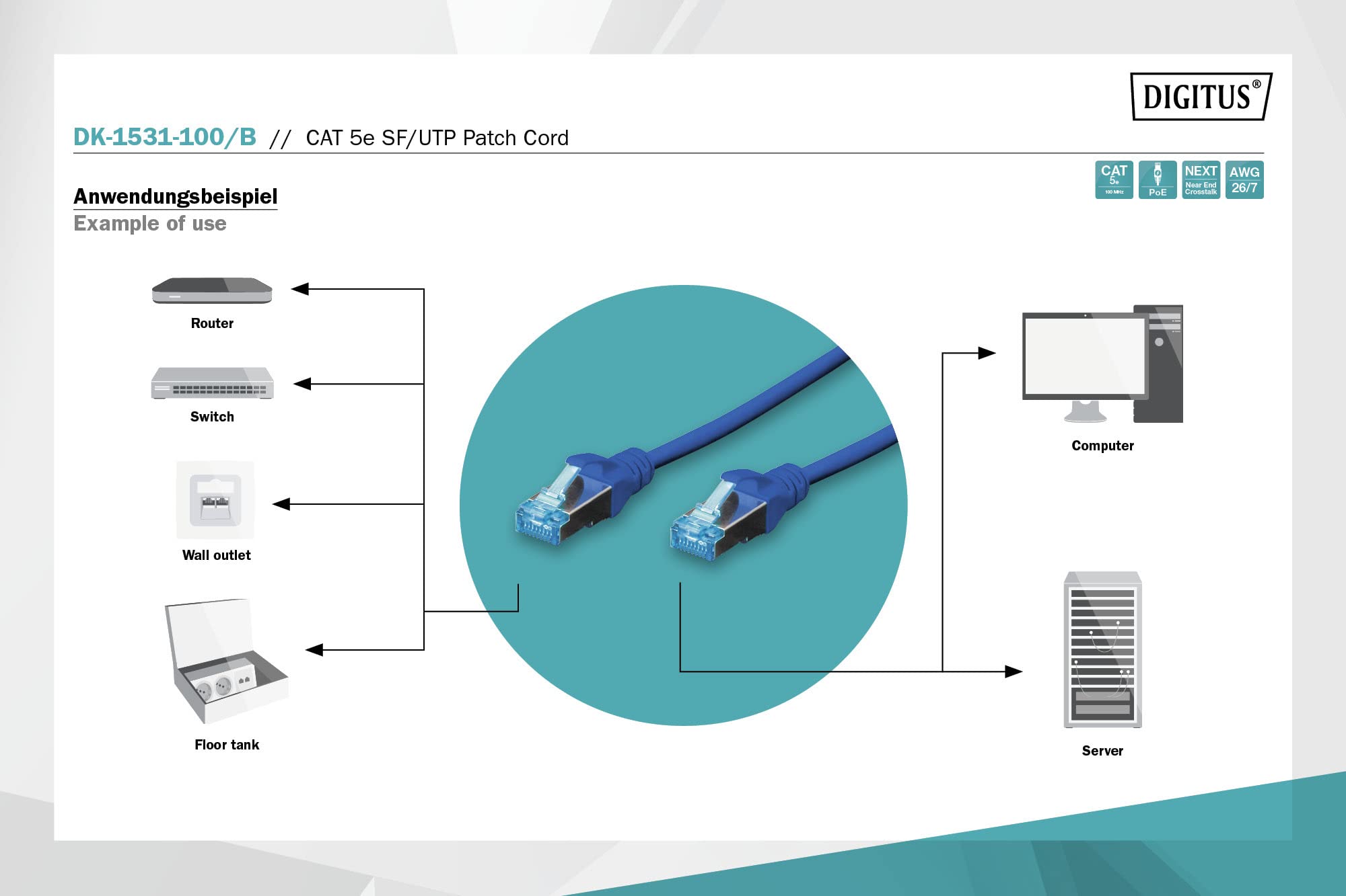 digitus-unique-cat-5e-netzwerkkabel-rj45-10m-blau-gigabit image 3