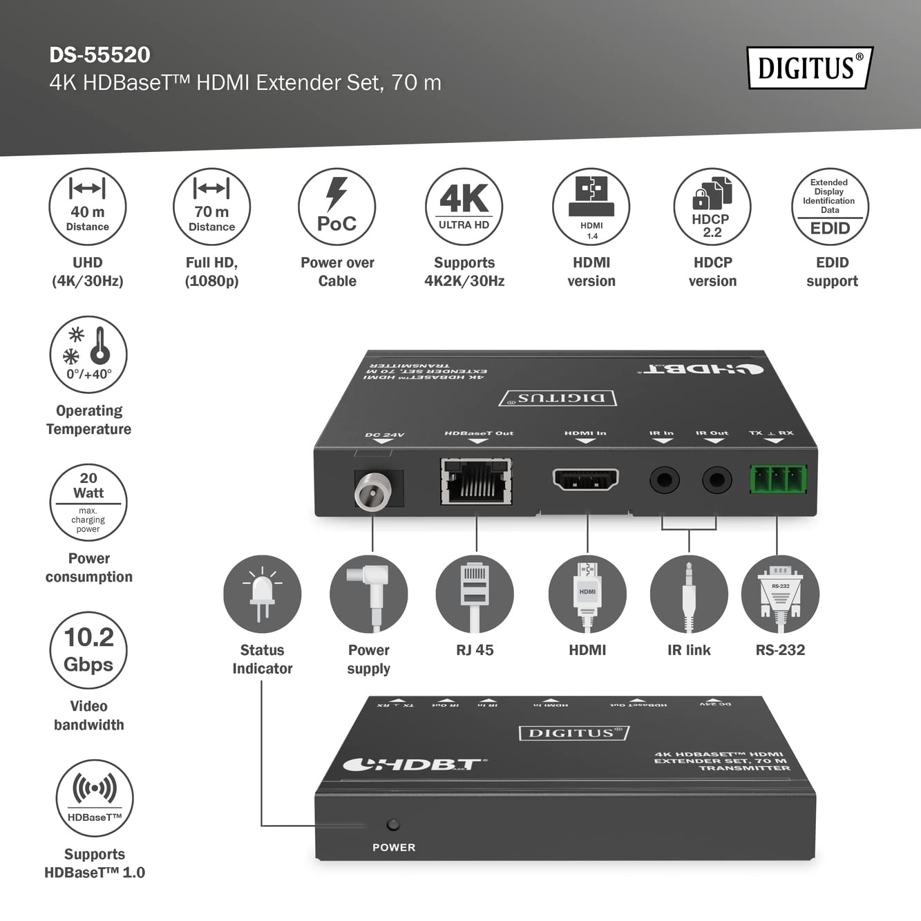 digitus-unique-hdmi-extender-4k-70m-hdbaset-sender-set image 3
