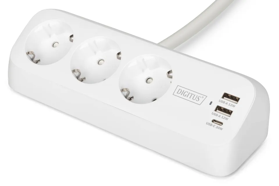 digitus-steckdosenleiste-mit-usb-3x-schutzkontakt-usb-c-30w-in-schwarz image 1