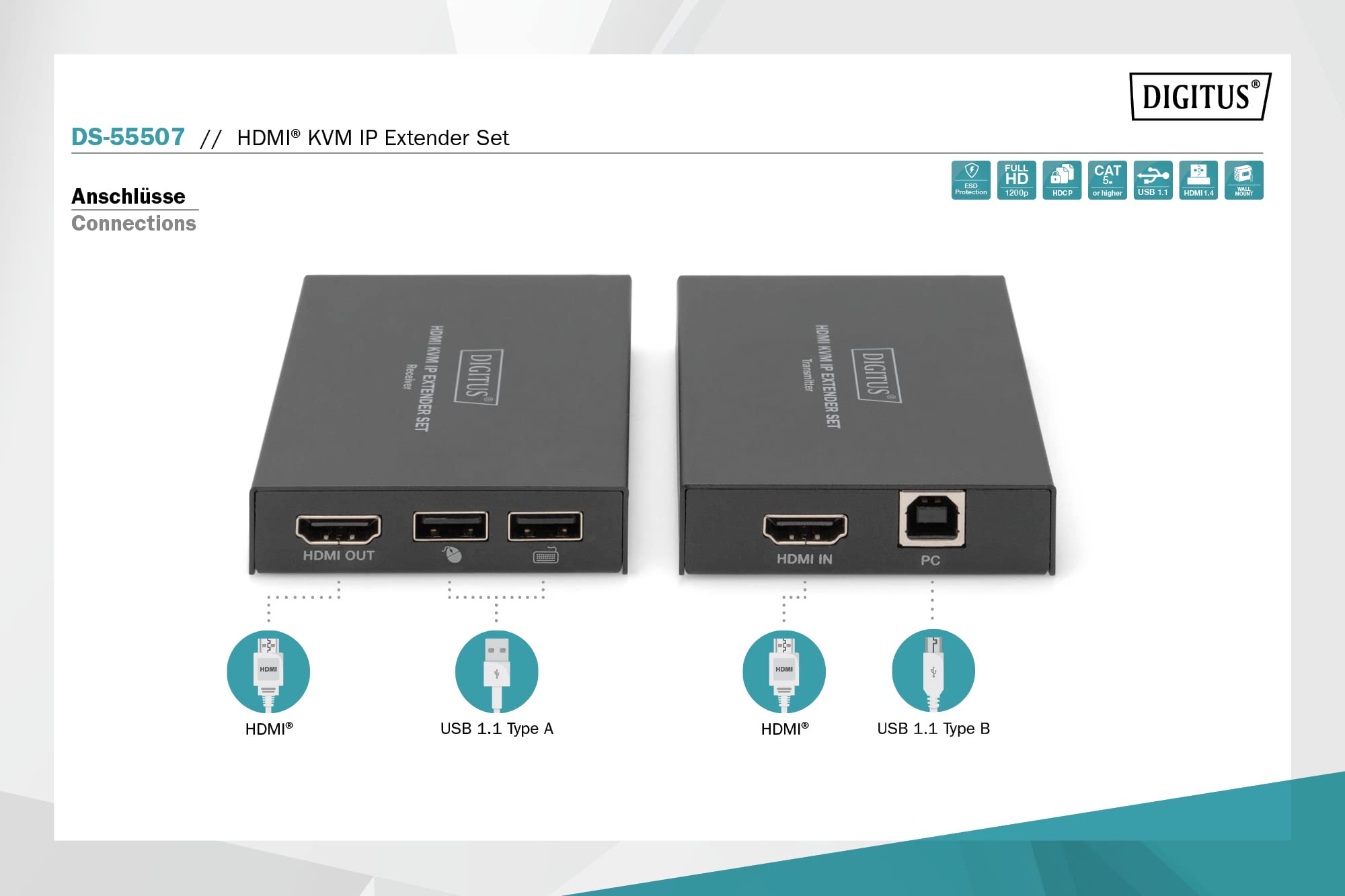 digitus-hdmi-kvm-ip-extender-set-full-hd-150m-cat image 3