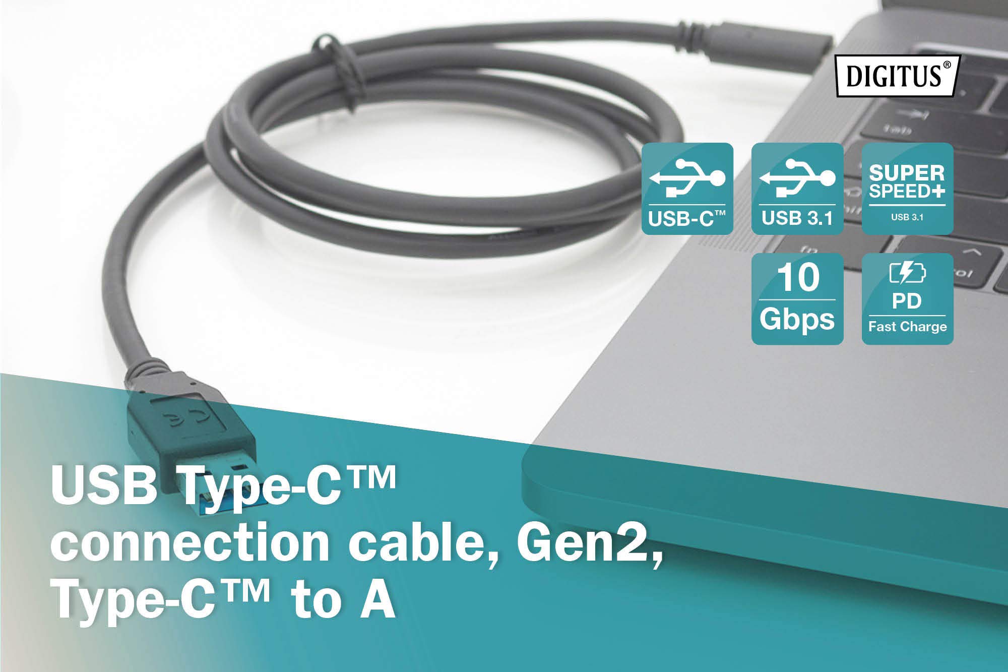 digitus-usb-3-2-gen2-kabel-1-m-usb-a-zu-c-10-gbit-s-3a image 6