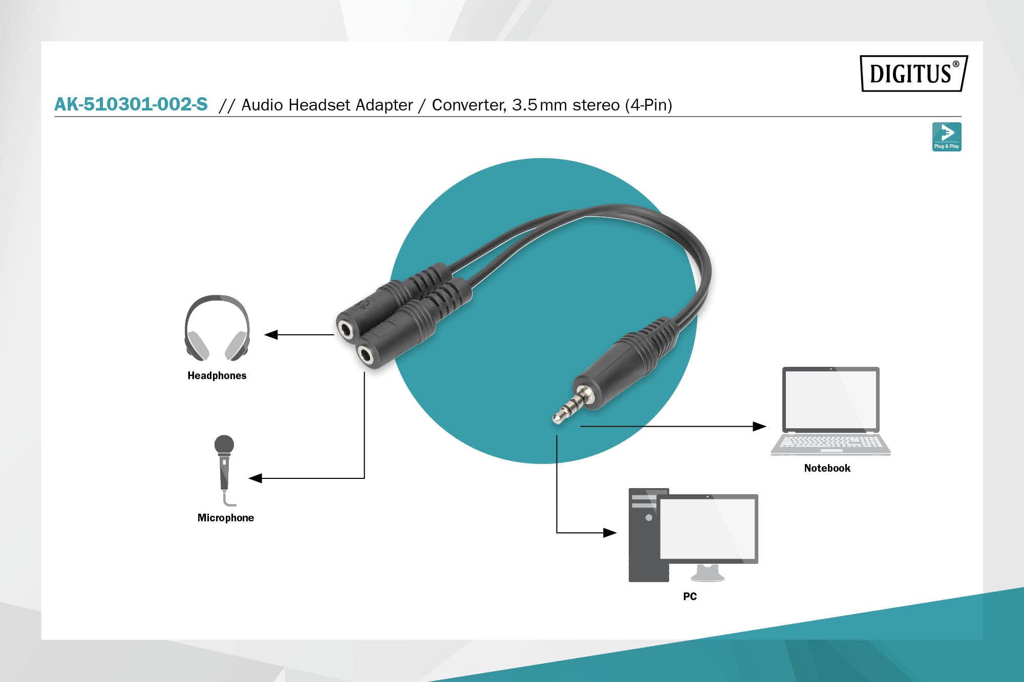 digitus-unique-headset-adapter-3-5mm-0-2m-schwarz image 4