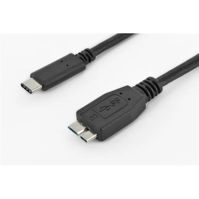 digitus-usb-3-0-anschlusskabel-typ-c-auf-micro-b-1-m-superspeed-5-gbit-s-schwarz image 1