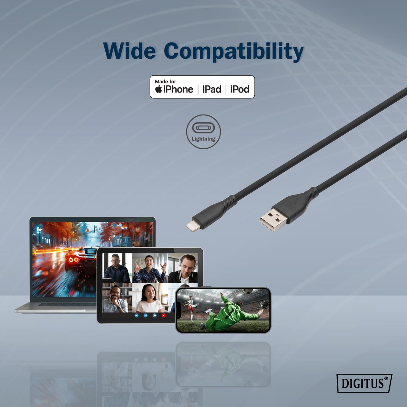 digitus-unique-lightning-ladekabel-usb-a-0-5-m-schwarz-mfi image 2