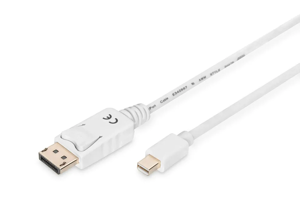 digitus-unique-displayport-kabel-mini-dp-dp-3-0m-wei-mit-verriegelung image 1