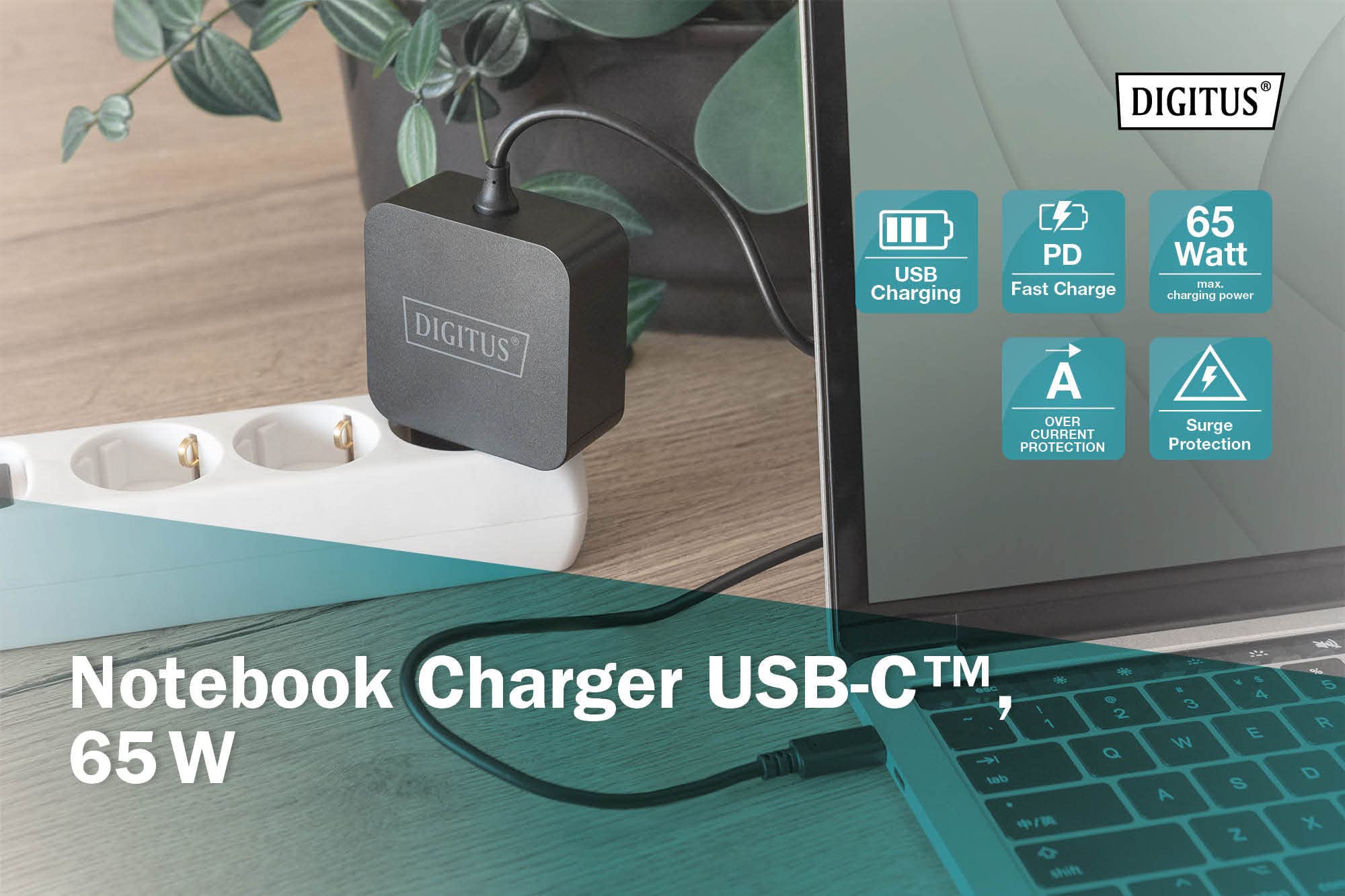 digitus-unique-65w-usb-c-notebook-ladeger-t-power-delivery-3-0-mit-1x-usb-c-port image 2