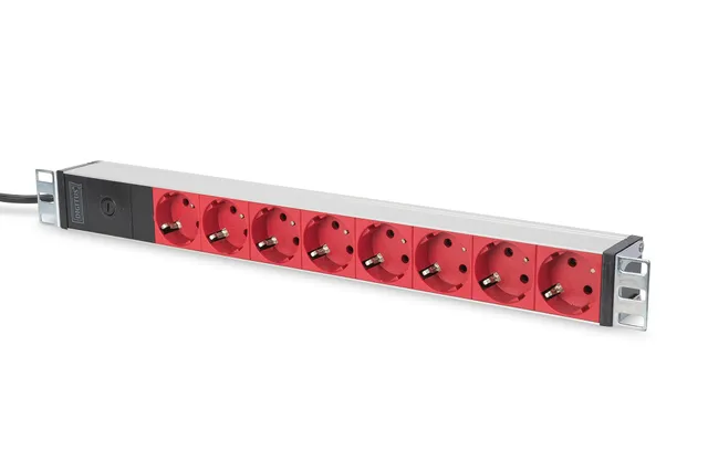 digitus-unique-19-zoll-steckdosenleiste-8-fach-rot-1he image 1