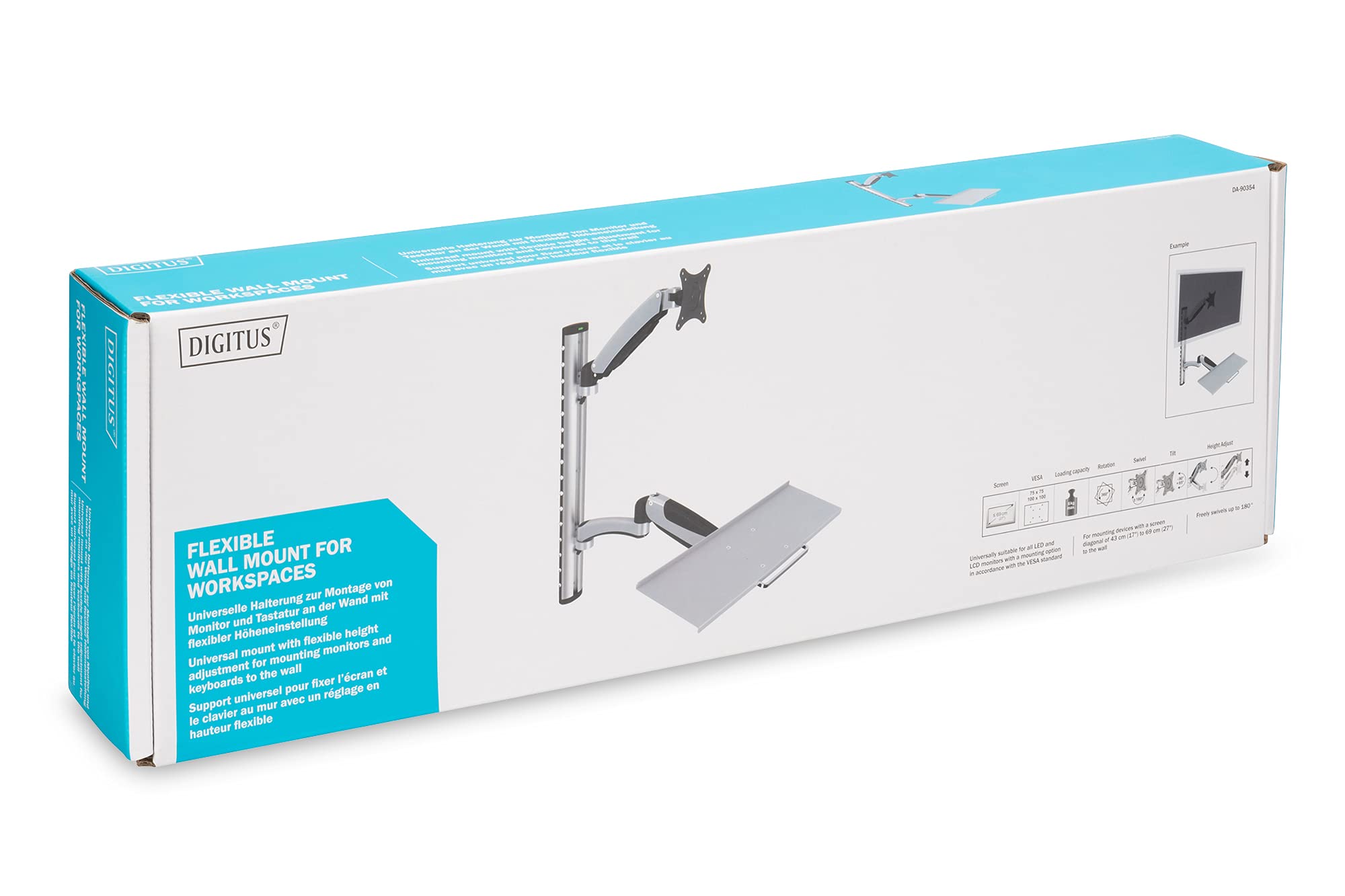 digitus-unique-da-90354-monitor-wandhalterung-tastaturablage-silber-27-zoll image 8