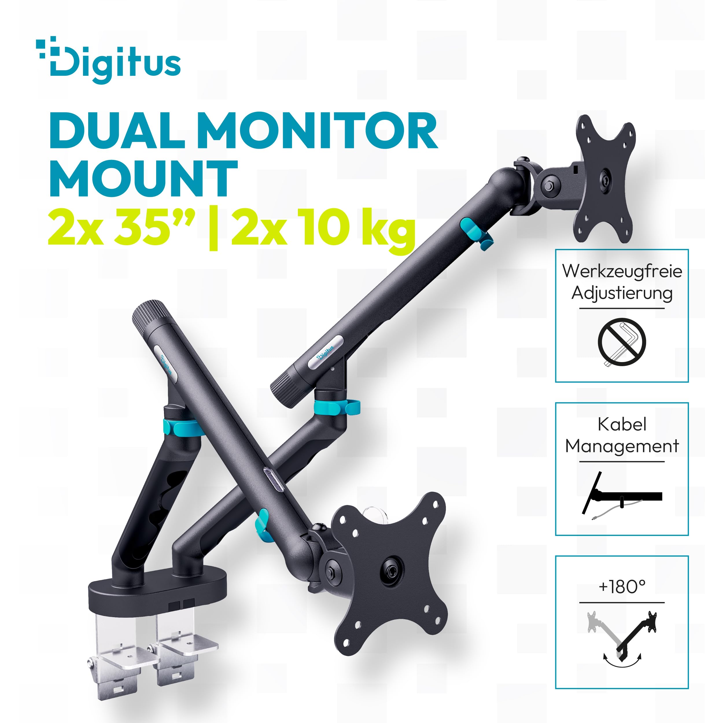 digitus-monitor-halterung-2-monitore-35-zoll-feder-schwarz image 2