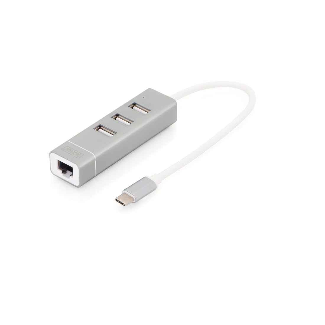 digitus-unique-usb-c-hub-3-port-lan-fast-ethernet-silber image 1
