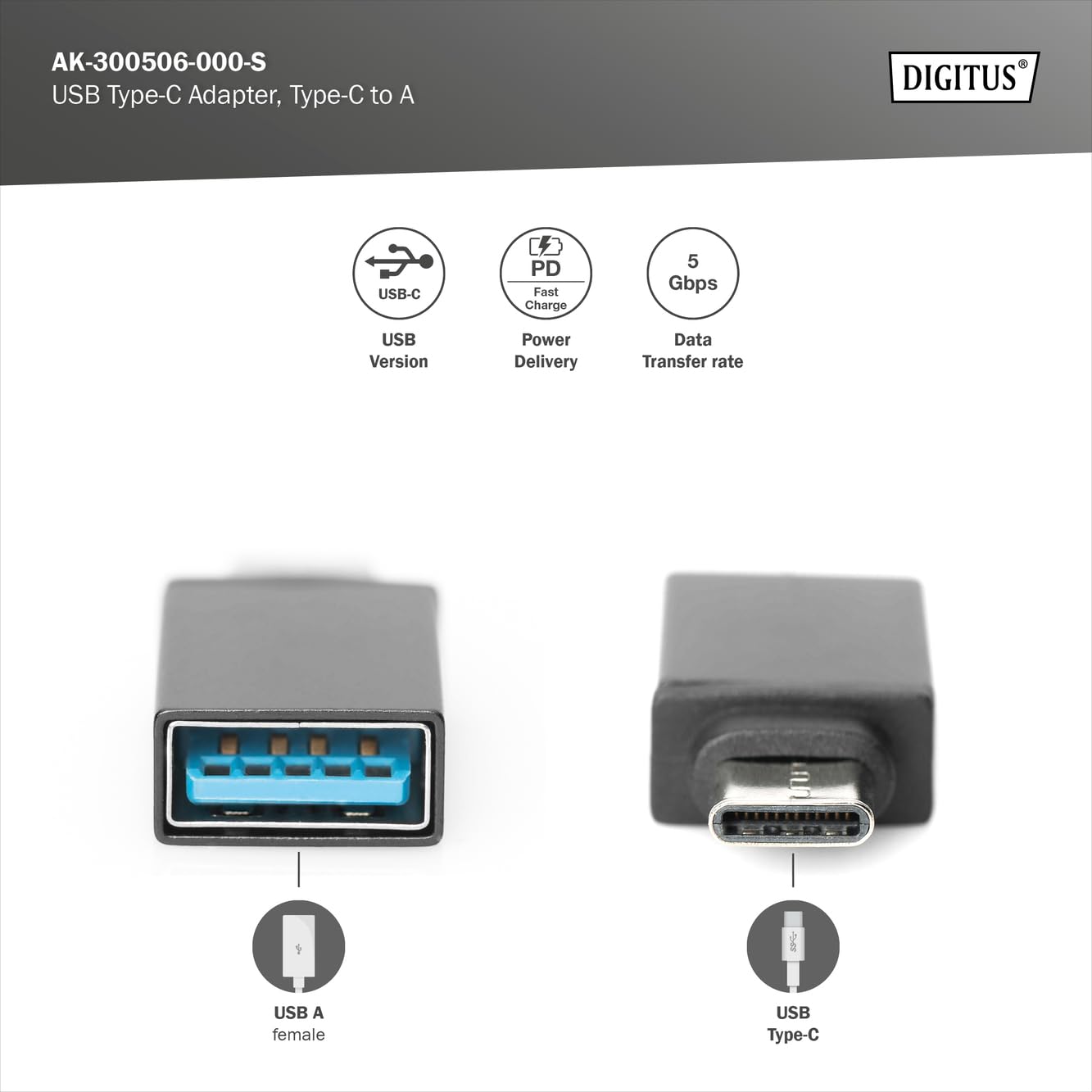 digitus-unique-ak-300506-usb-c-auf-usb-a-adapter image 2