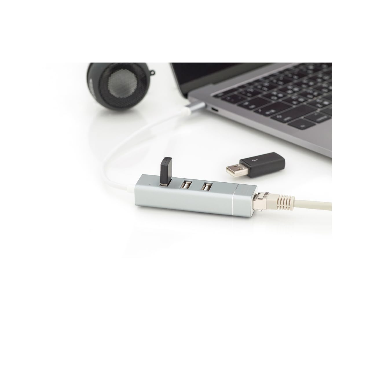 digitus-unique-usb-c-hub-3-port-lan-fast-ethernet-silber image 4