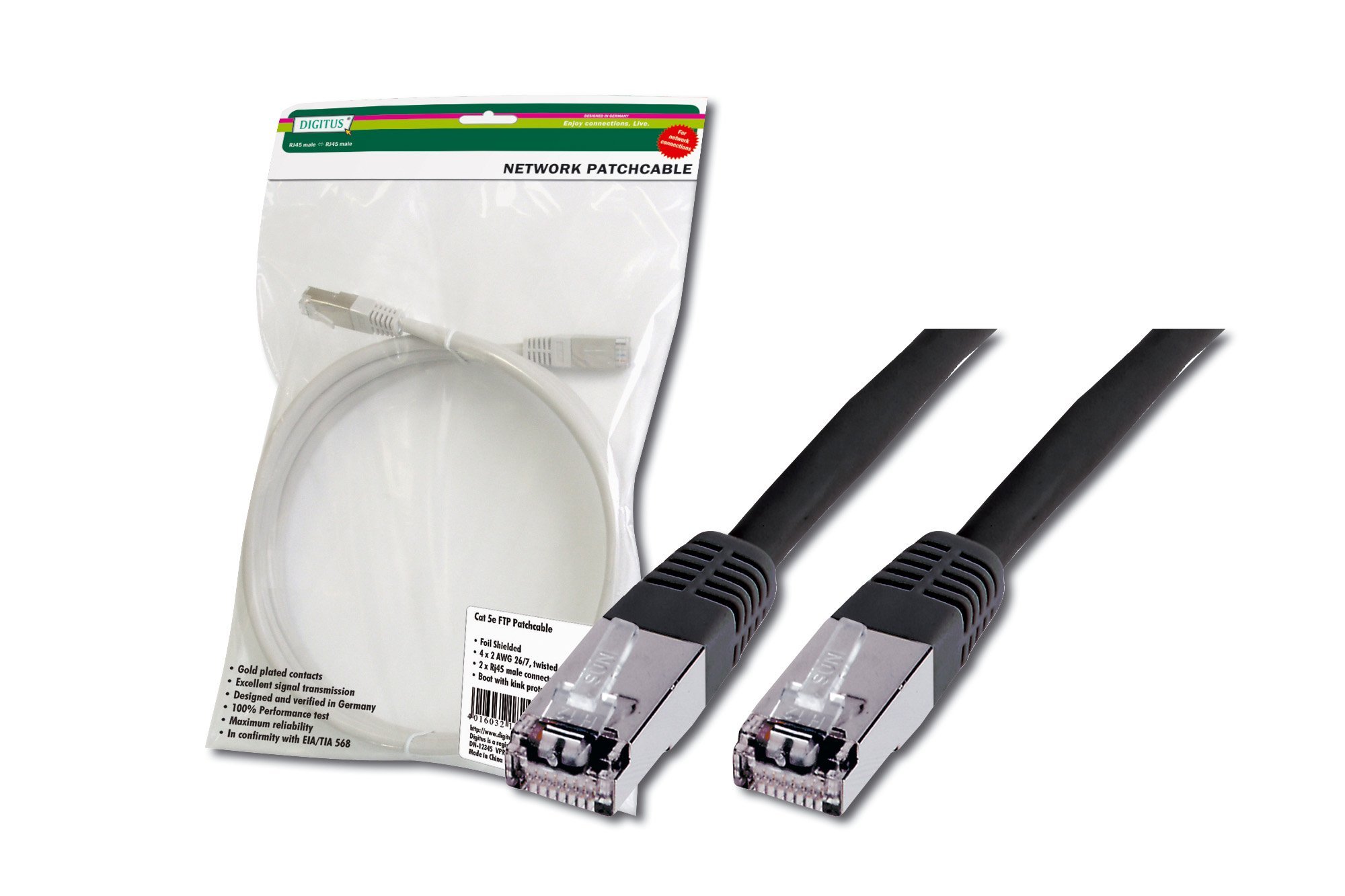 digitus-cat-5e-lan-kabel-0-5m-schwarz-sf-utp-rj45-netzwerkkabel image 1