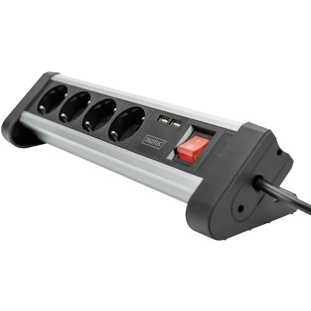 digitus-unique-steckdosenleiste-4-fach-usb-2x-usb-a-schalter image 1