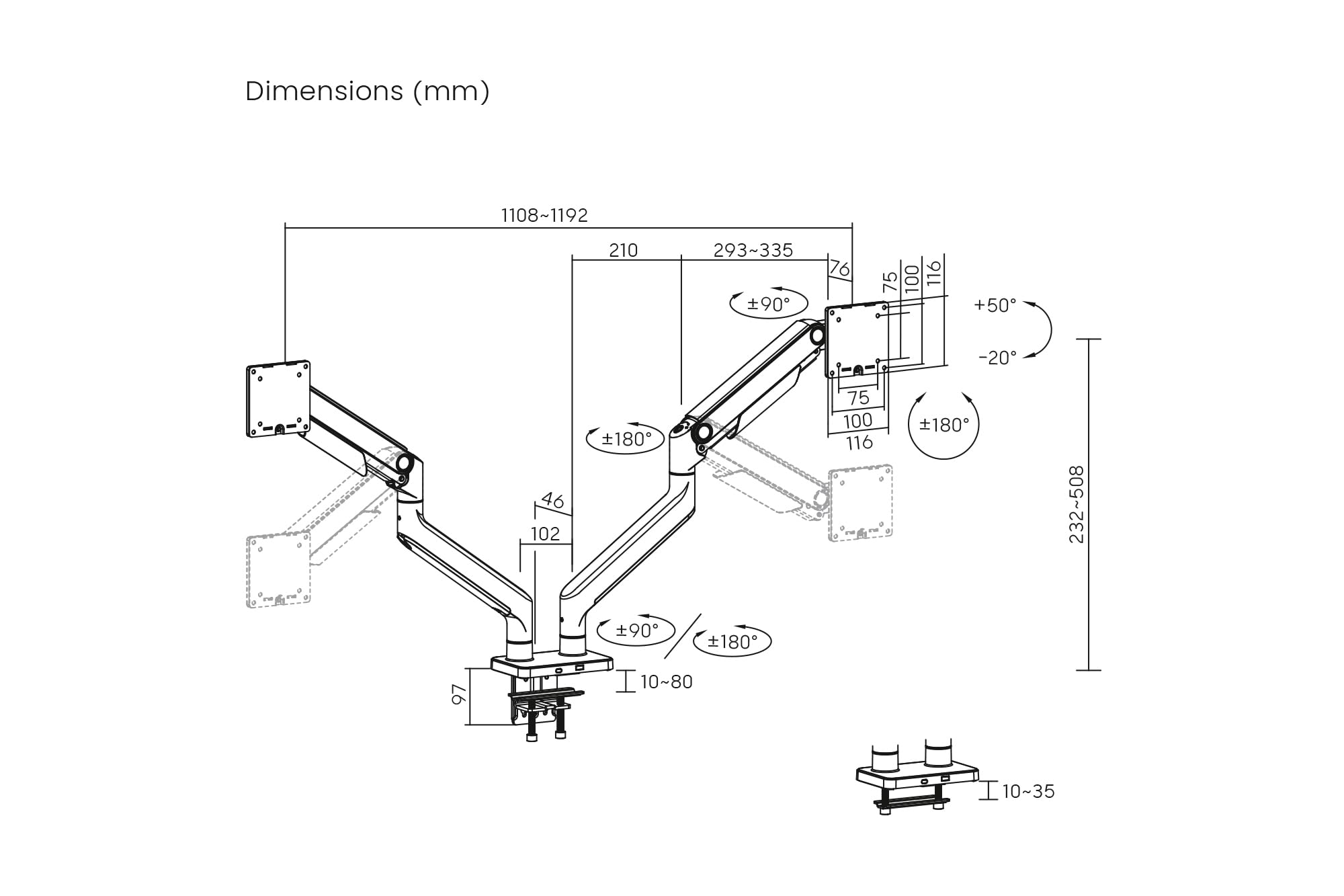 digitus-unique-monitorhalterung-2-monitore-bis-45-zoll image 2