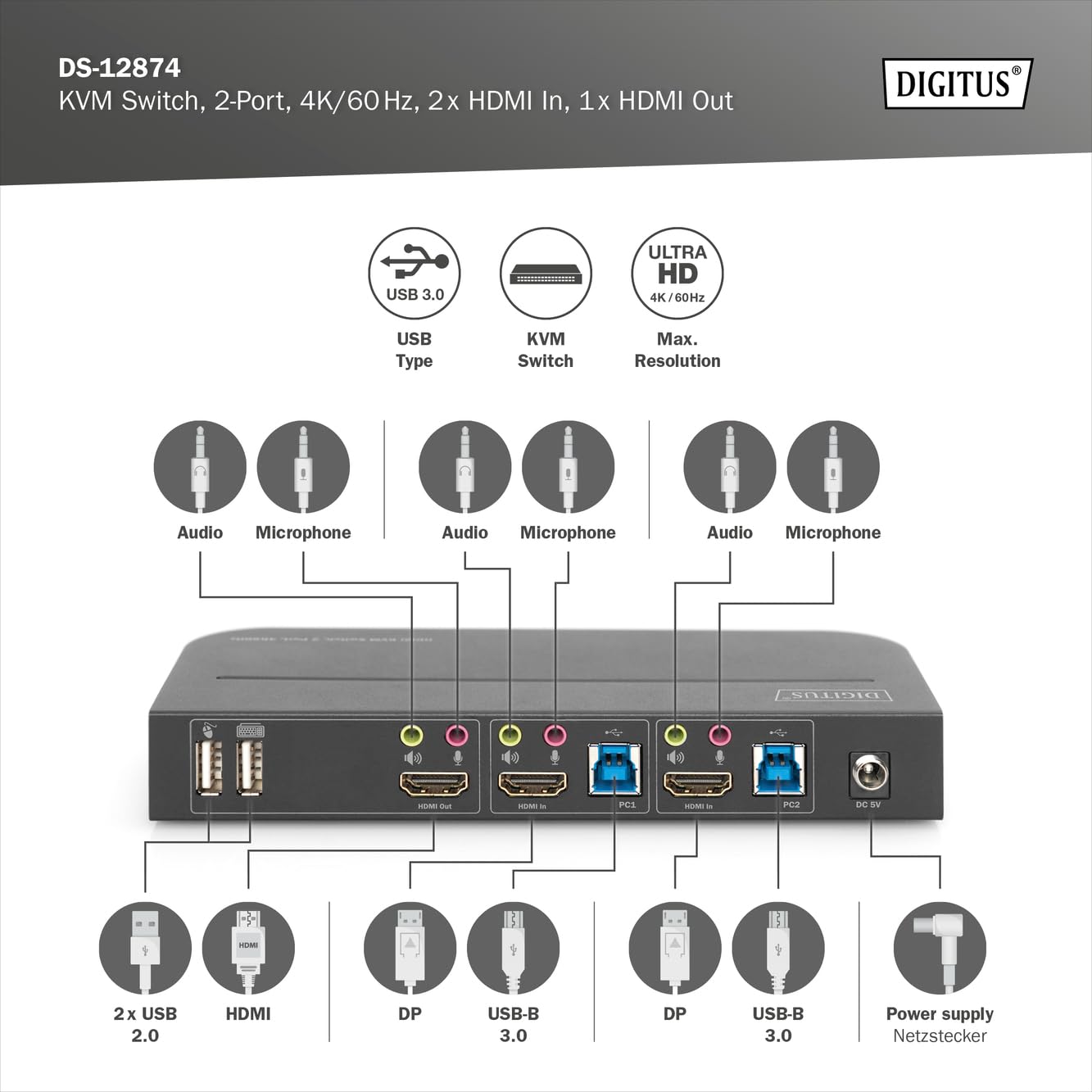 digitus-unique-kvm-switch-2x1-hdmi-4k-60hz-usb-hub image 3