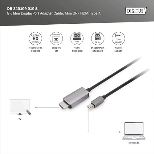 digitus-mini-displayport-zu-hdmi-adapterkabel-8k-60hz-1m-vergoldet-schwarz image 8